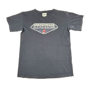 Vintage 2001 Lee Sport Blue Cleveland Indians MLB Graphic T-Shirt Youth Large